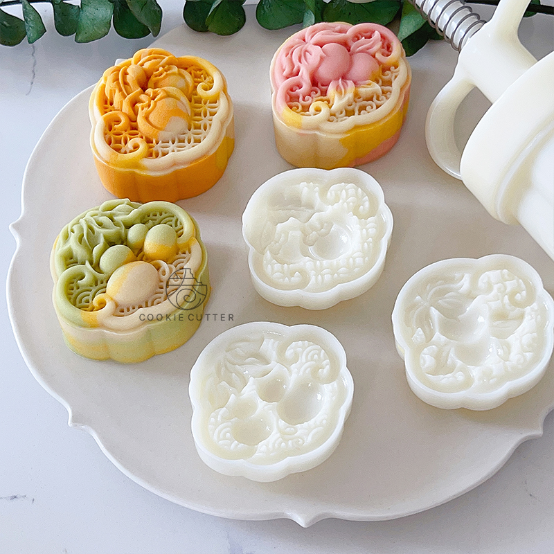 50g75g柿柿如意中秋月饼模具新品葫芦广式流心绿豆糕点冰皮烘焙模 - 图1