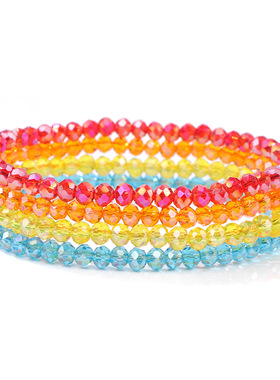 欧美 热卖人造水晶弹力绳手链女简约百搭小香风冬日4件套毛衣手饰