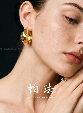 胡可的买手店 PAFA帕珐【迟光】设计款黄昏暮色老钱法式耳圈