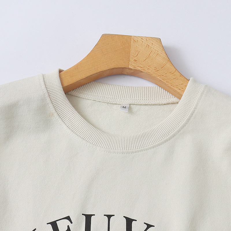 DD9053外贸日单女生中长款卫衣新款圆领套头字母宽松韩版休闲上衣 - 图0