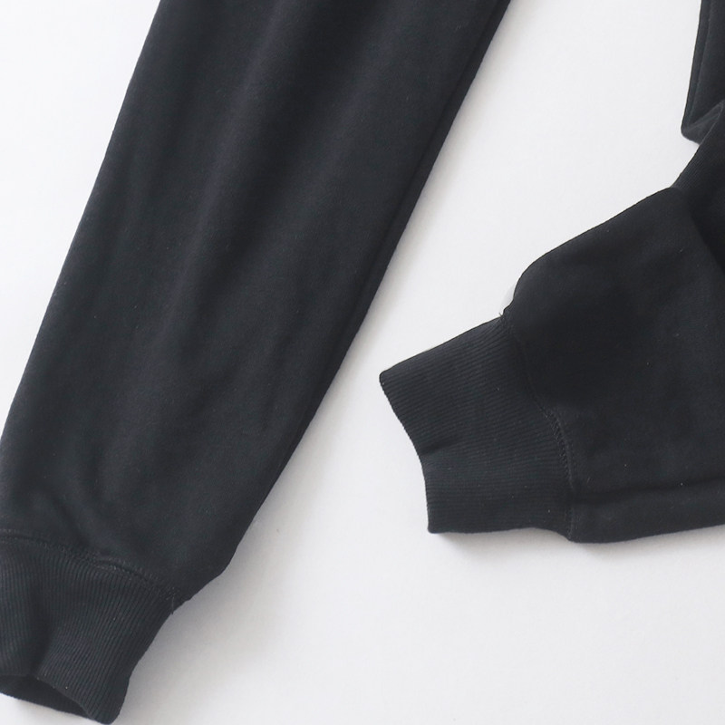 外贸欧美单女士运动裤新款松紧腰宽松束脚学院风百搭休闲裤长裤