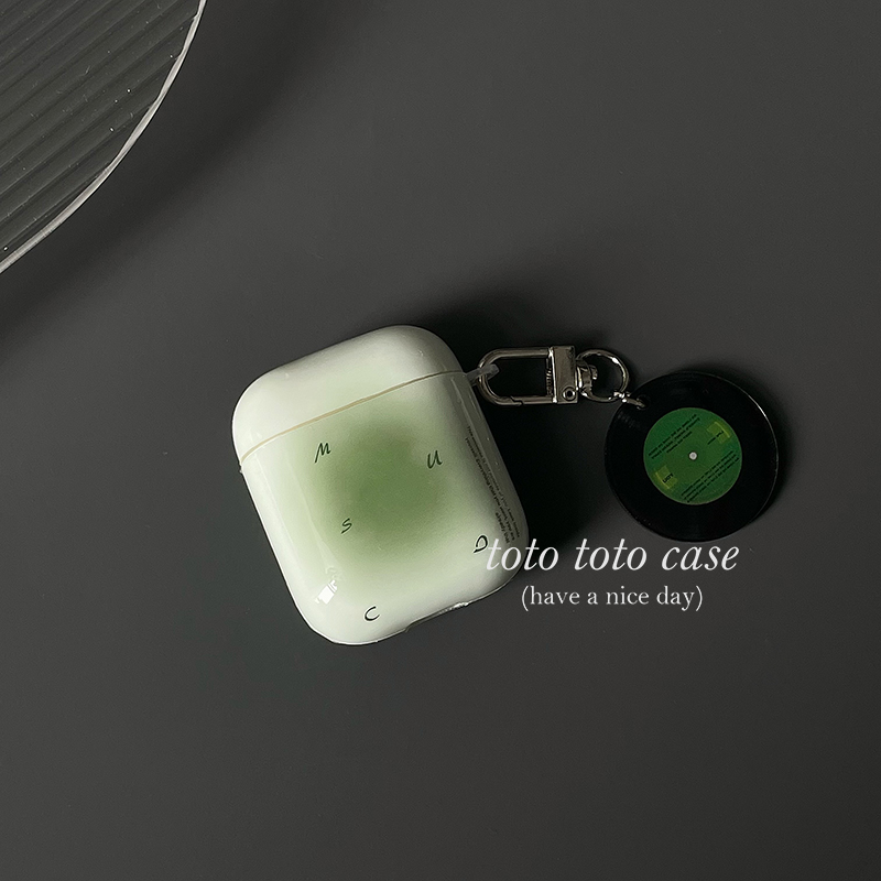 简约ins个性CD绿色唱片挂件适用AirPods pro耳机套3代保护套1/2软