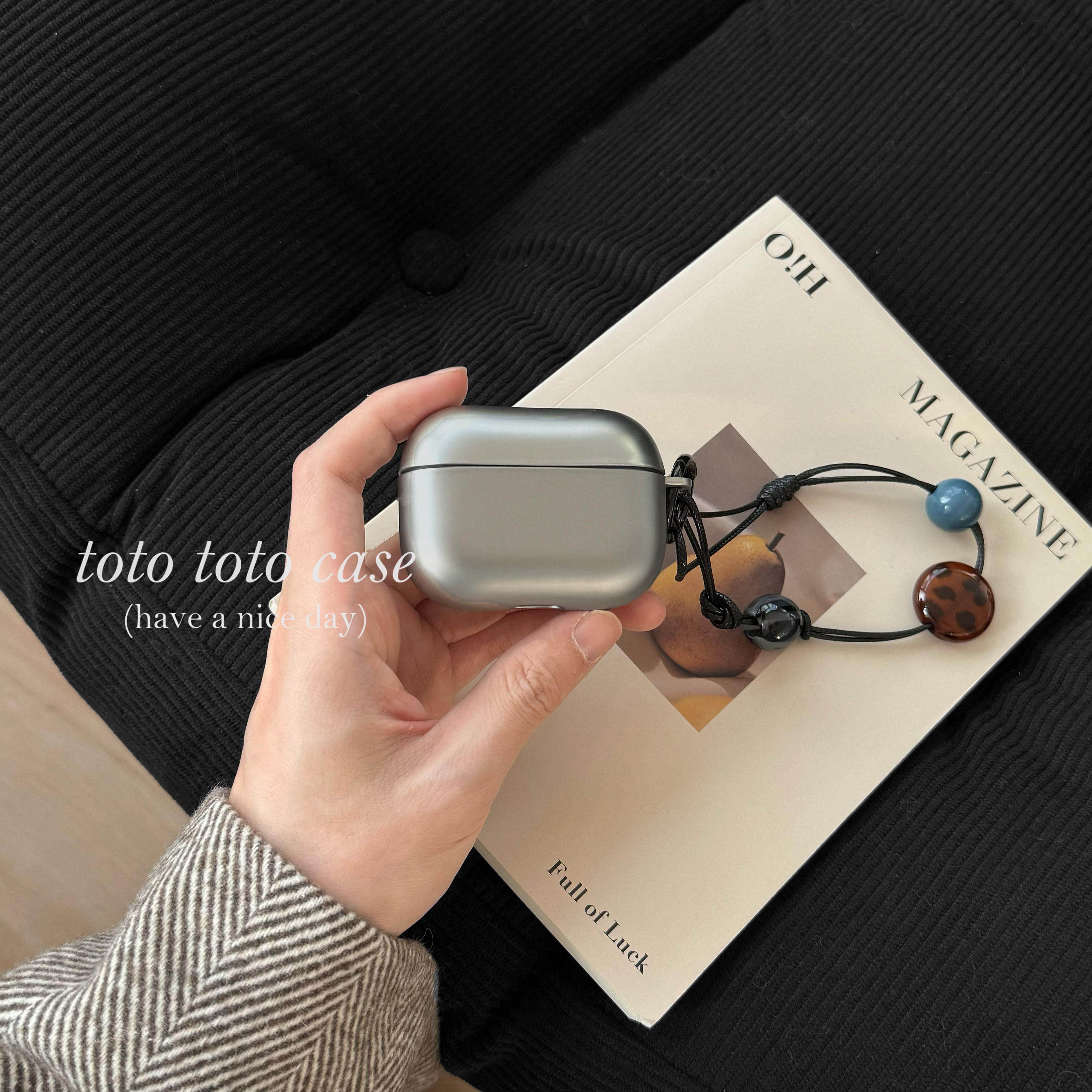 高级感电镀银色Airpodspro2/3耳机壳适用苹果3代无线蓝牙耳机保护套airpods2小众珠子挂件苹果4代磨砂防摔壳,淘宝优惠券,粉丝福利购,淘宝优惠卷