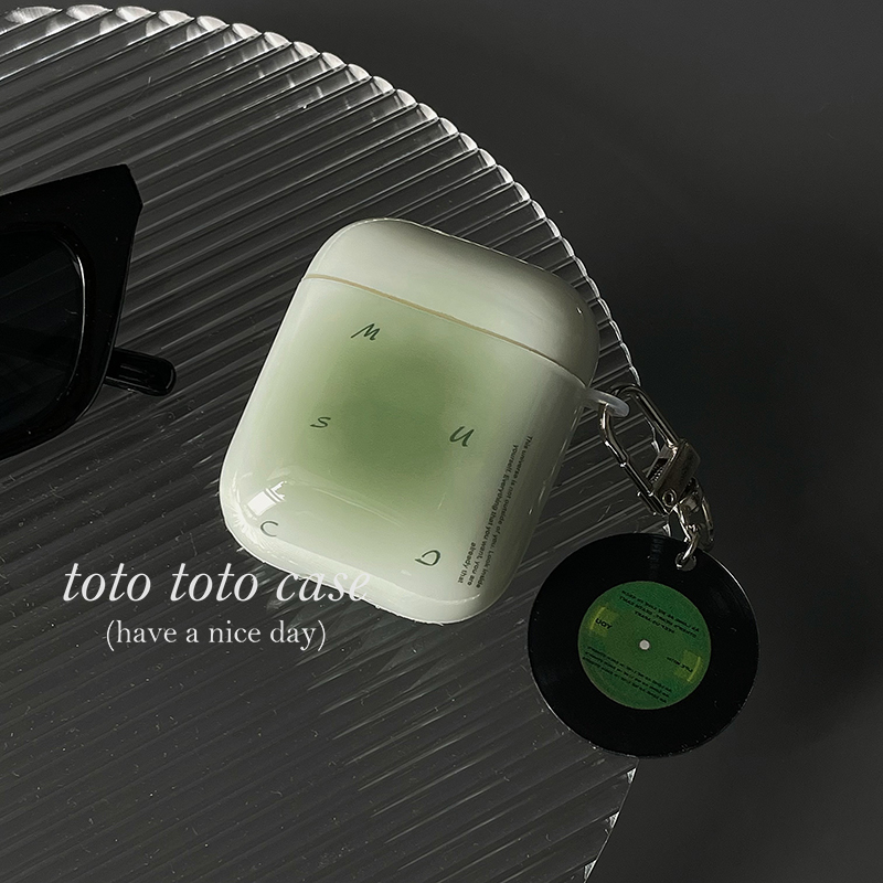 简约ins个性CD绿色唱片挂件适用AirPods pro耳机套3代保护套1/2软
