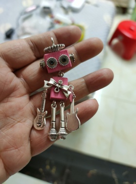 木小魔朋克机器人木质DIY材料包阿呆麦霸情侣亲子手作包