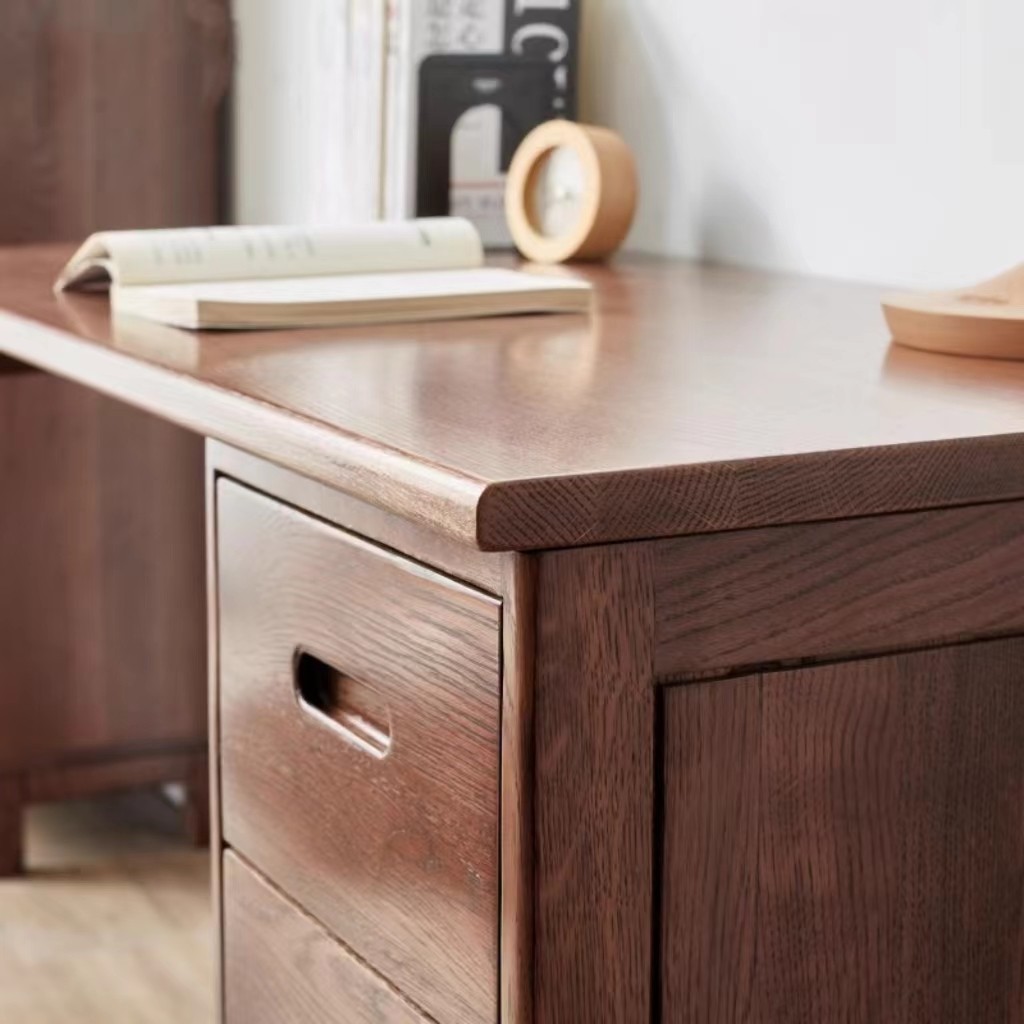 全实木红橡木书桌带抽屉大容量现代简约学习桌写字电脑桌柜子组合,淘宝优惠券,粉丝福利购,淘宝优惠卷