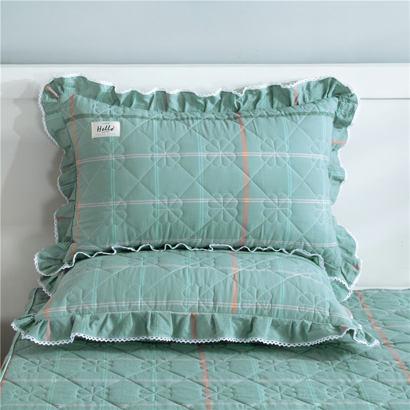 全棉加厚夹棉水洗棉单人纯棉儿童花边枕套学生枕头套48x74一对装 - 图1