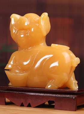 礼品猪摆件镇宅风水客厅玉石招财