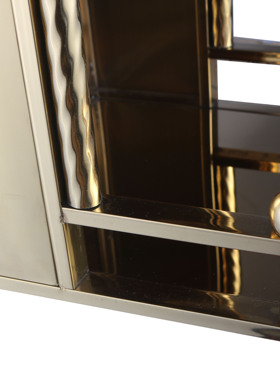 不锈钢摆件中式客厅屋檐佛龛金色