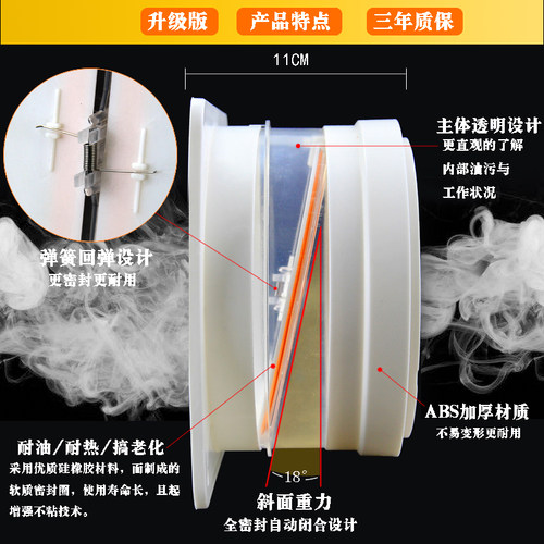 抽吸油烟机出风口排烟管止回阀厨卫专用管径150160170180通用包邮 - 图1