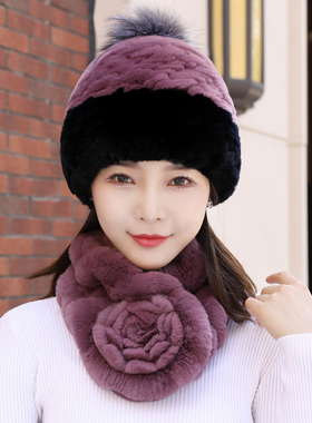 帽子女冬天獭兔毛女士皮草加厚