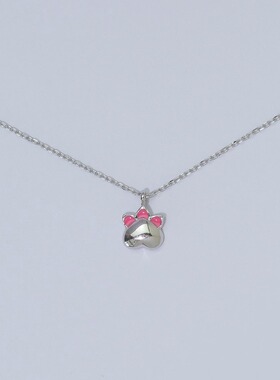 小众礼物光面珐琅釉猫爪项链纯银