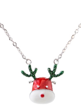 弥音原作 圣诞鹿头口红项链锁骨链925纯银圣诞节日