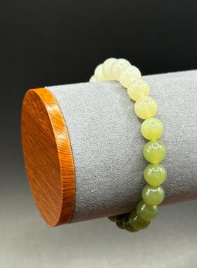 新疆和田玉渐变手链鸡油黄带证书