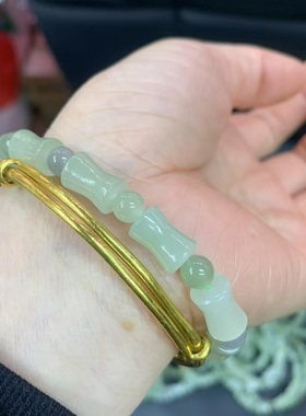 天然和田玉竹节手链节节高升好运