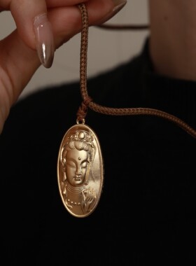永传承金包银观音吊坠项链妈妈款