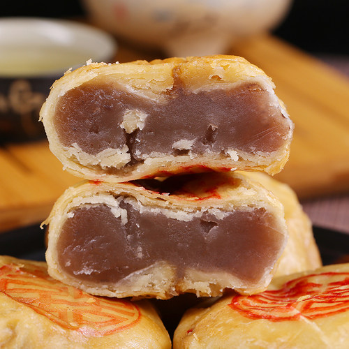 芋泥月饼 潮州月饼 酥皮特产捞零食胡荣泉潮汕绿豆饼传统中秋糕点 - 图3