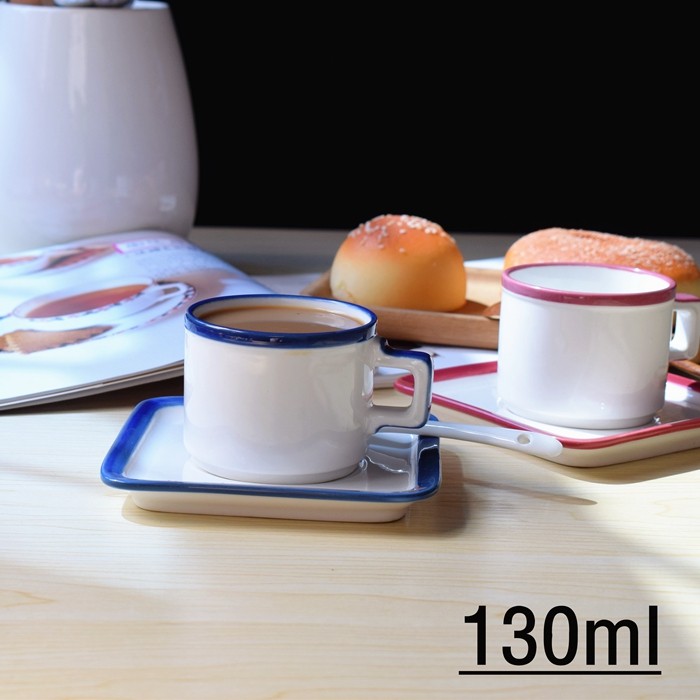 包邮130ml欧式陶瓷咖啡杯套装 浓缩杯拿铁杯茶杯碟英式茶杯碟套装 - 图3