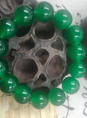 新款散玛瑙手镯串珠珠子手串时尚男女精美手链男绿珠子单圈绿色玉
