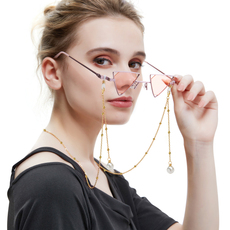 Очки цепи 珍珠吊坠眼镜链洛丽塔精致女孩挂脖金色银色太阳镜墨镜挂链挂绳