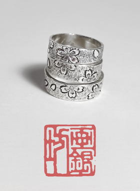 纯手工情侣戒指999原创设计情侣