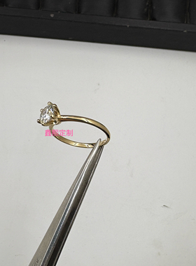 简约时尚款9k金经典戒指空托镶嵌一克拉宝石可代加工14k18k金首饰
