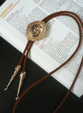 欧美合金波洛领带男士水晶项链