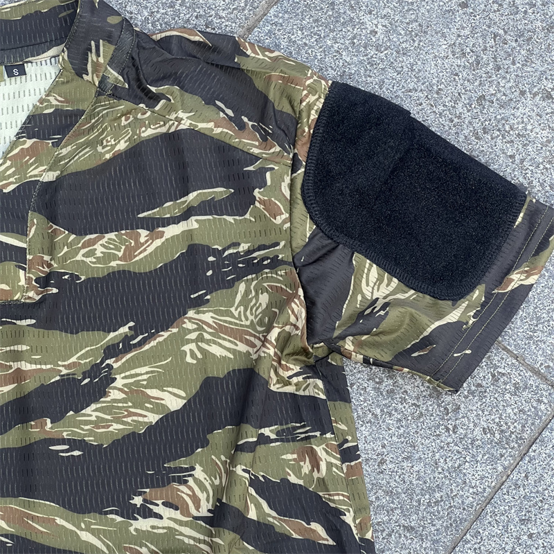 战术汤姆丛林虎斑越战虎纹网红战术Rugby速干VS战术短袖T恤上衣 - 图1