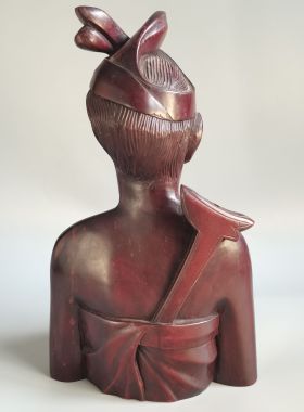 vintage印度尼西亚木雕摆件东南亚风情人物工艺品家居装饰中古品