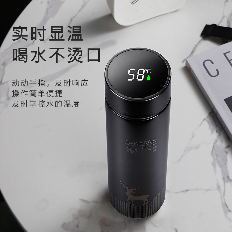 500ml vacuum cup Temperature Display Hot Water Bottle teacup-图2