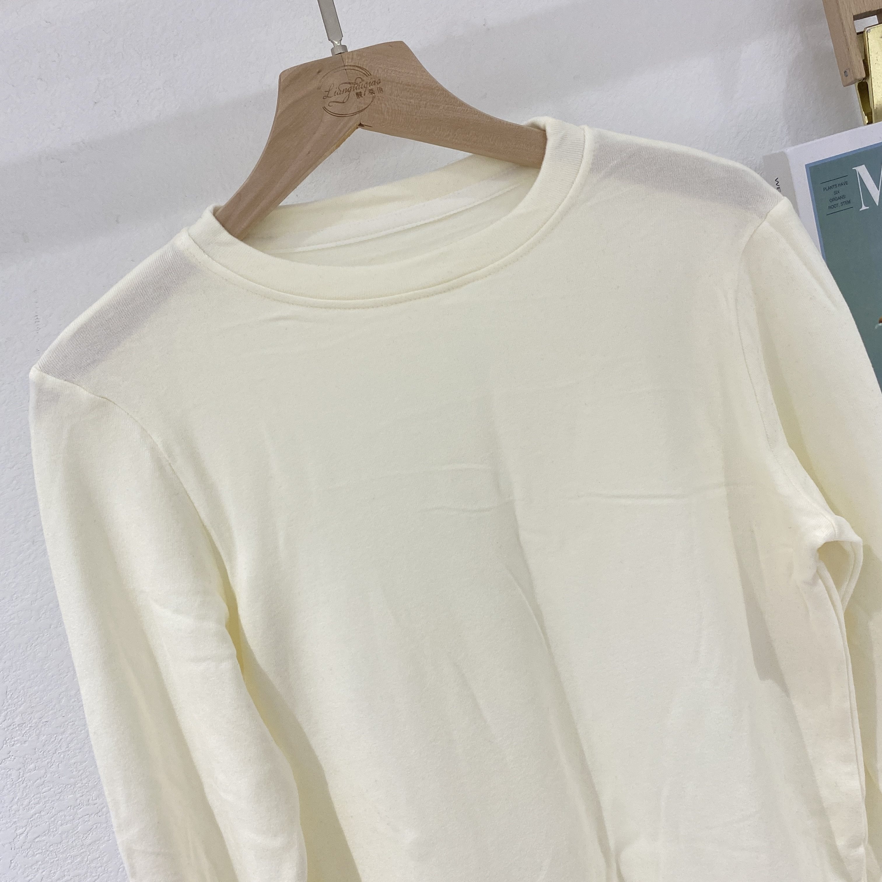 美利奴羊毛打底衫保暖内衣女修身圆领薄款秋衣显瘦抗静电长袖上衣,淘宝优惠券,粉丝福利购,淘宝优惠卷