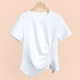 2026 Summer Women's New Short Sleeve T-shirt Women's Slim Top Design Irregular Slit Hem Niche Half Sleeve