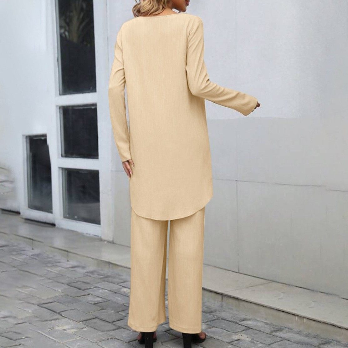 现货欧美新品女装时尚休闲交叉大码不规则长袖套装阔腿裤套装,淘宝优惠券,粉丝福利购,淘宝优惠卷