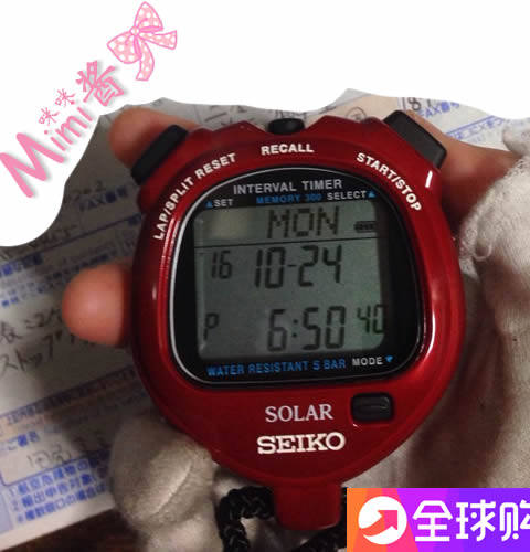 精工SEIKO秒表SVAJ103 S062 SVAJ101太阳能计时器秒表 现货 - 图1