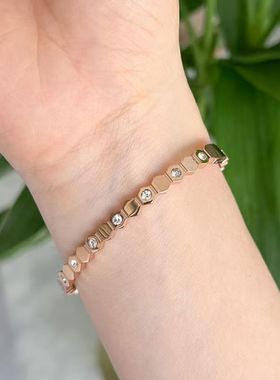 特大号手镯女蜂巢满钻200斤胖妹