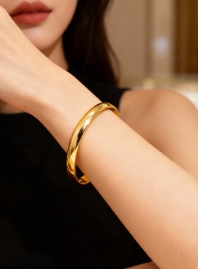 特大号手镯钛钢女款胖妹