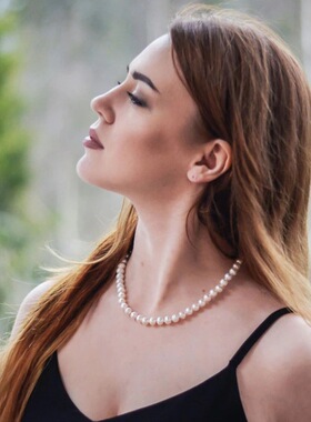 Women Choker复古仿珍珠项链女高级感简约气质时尚清新珍珠颈链