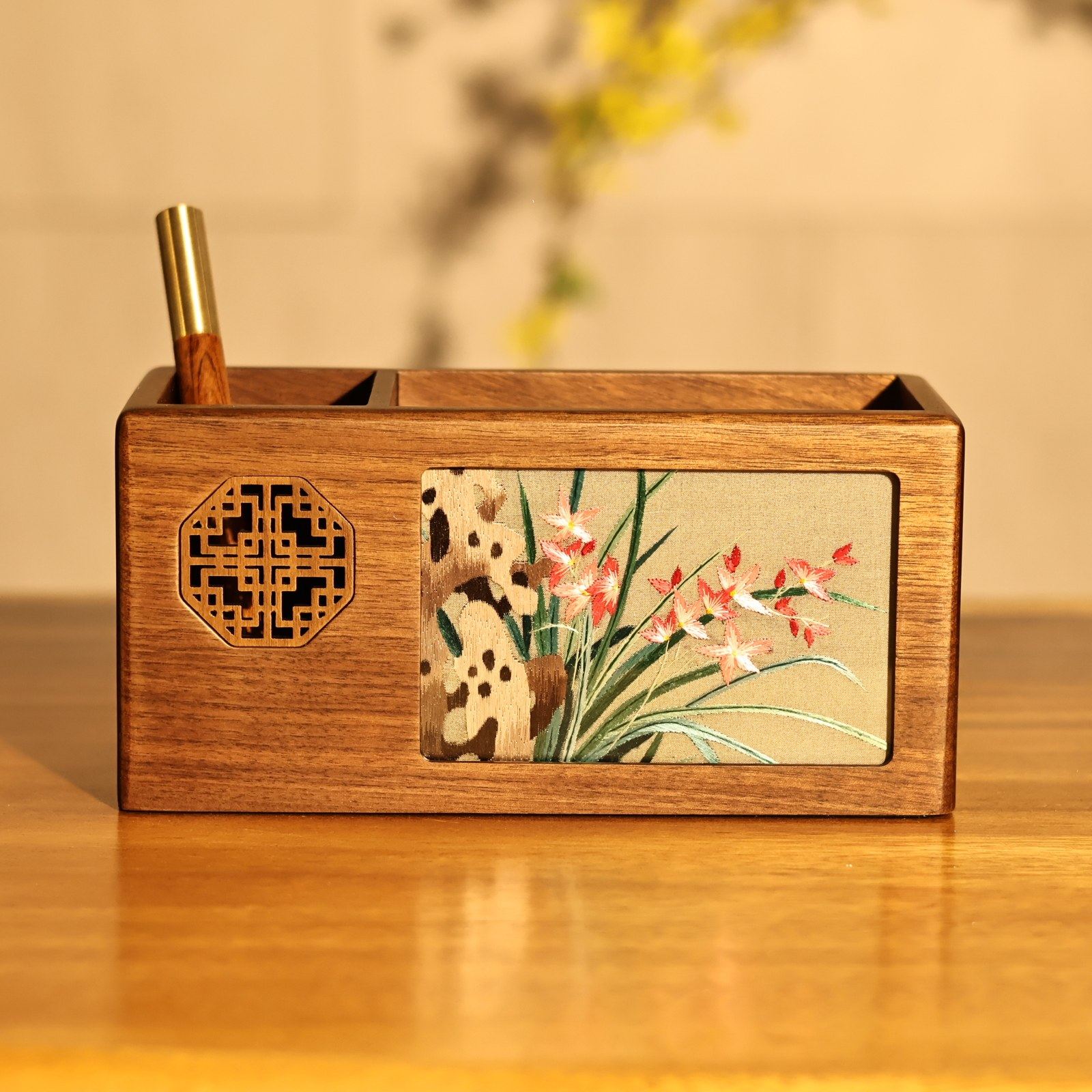 湘绣手工刺绣苏绣笔筒收纳盒摆件中国风老师企业公司伴手礼礼品物,淘宝优惠券,粉丝福利购,淘宝优惠卷