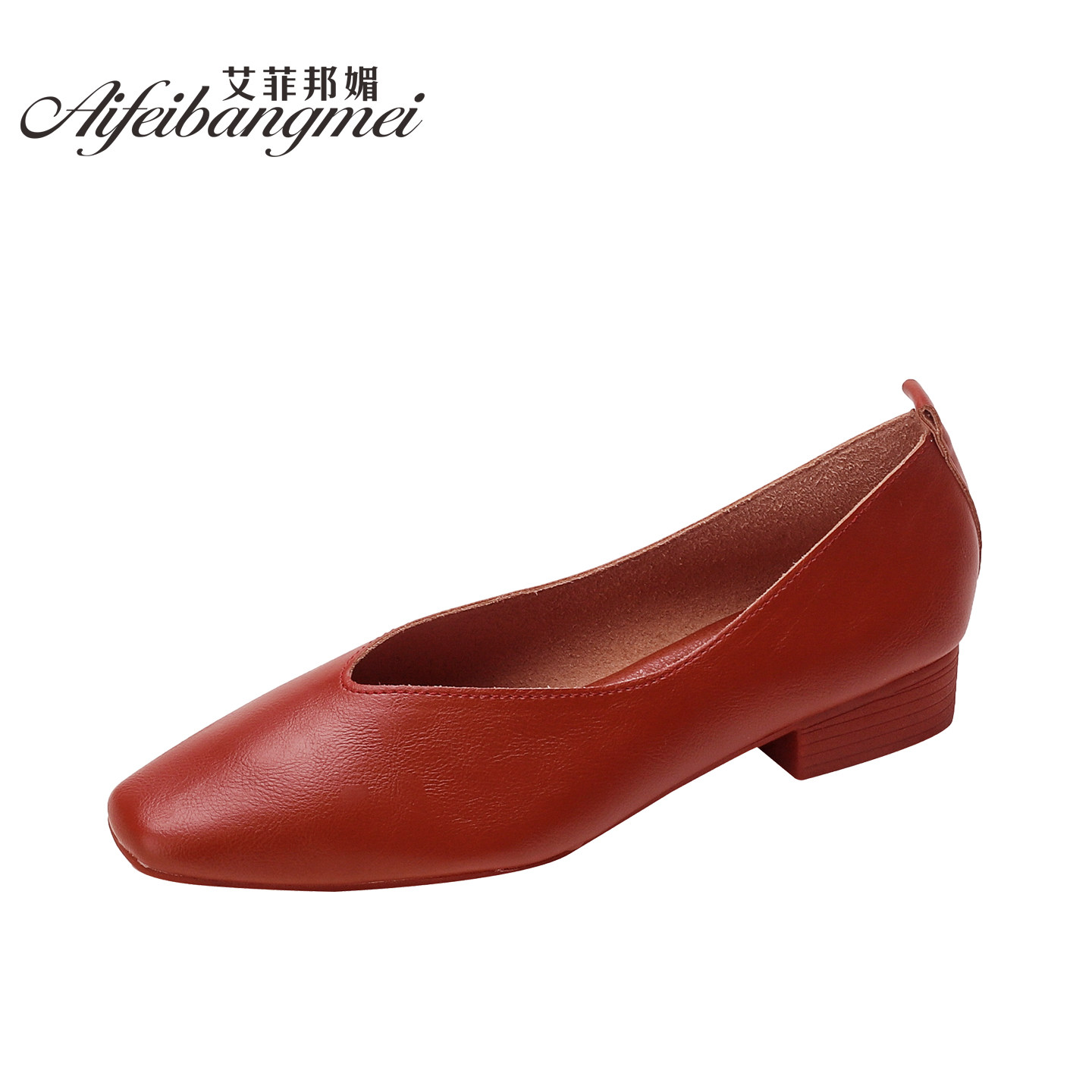 配裙子软底船鞋秋女鞋真皮V口低跟平底单鞋年轻奶奶鞋红色豆豆鞋,淘宝优惠券,粉丝福利购,淘宝优惠卷