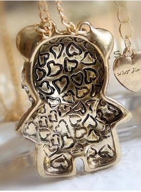 滢朵朵韩版 很Q可爱 满钻超闪 熊猫项链 毛衣链 a01429