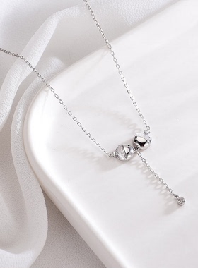 纯银韩版亲嘴鱼百搭时尚风锁骨链
