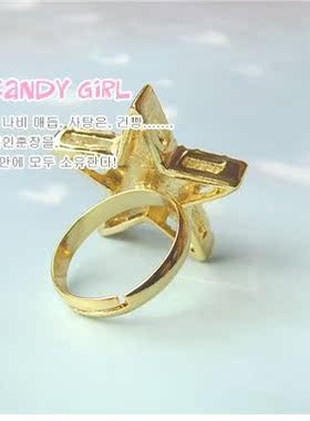 滢朵朵新款韩版满钻五角星戒指 C04325