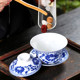 Большая сине-белая фарфоровая чашка для чая Sancai, чашка с крышкой