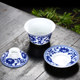 Большая сине-белая фарфоровая чашка для чая Sancai, чашка с крышкой