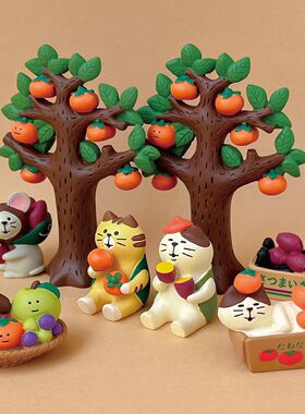 Zakka 秋收栗子系列日式摄道具微缩树脂礼物INS猫咪日式小摆件