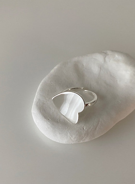 韩版时尚复古开口不规则戒指女简约翘边爱心几何开口食指环