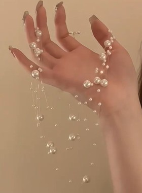 海王蓝色公主蓝色爱心项链女2024新款爆款夏日双层叠戴锁骨链