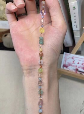 设计多宝手链女新中式简约小众复古高颜值甜美彩色串珠手饰品