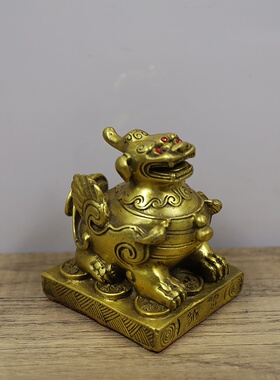 纯黄铜貔貅风水摆件开业礼品