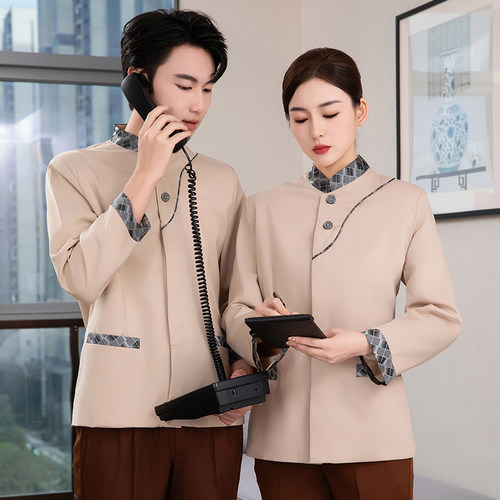 酒店客房保洁员工作服女长袖秋冬装物业PA服务员清洁工阿姨保洁服 - 图2